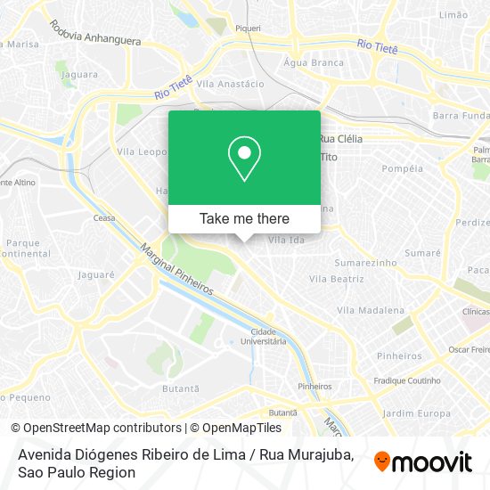 Mapa Avenida Diógenes Ribeiro de Lima / Rua Murajuba