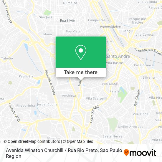 Avenida Winston Churchill / Rua Rio Preto map