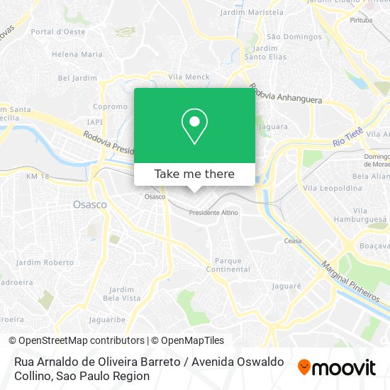 Rua Arnaldo de Oliveira Barreto / Avenida Oswaldo Collino map
