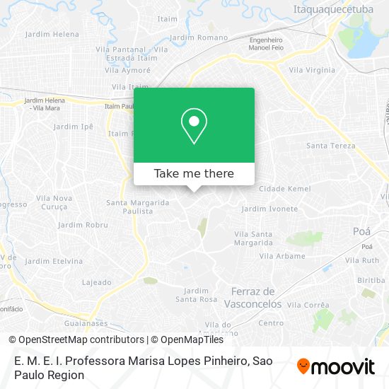 Mapa E. M. E. I. Professora Marisa Lopes Pinheiro