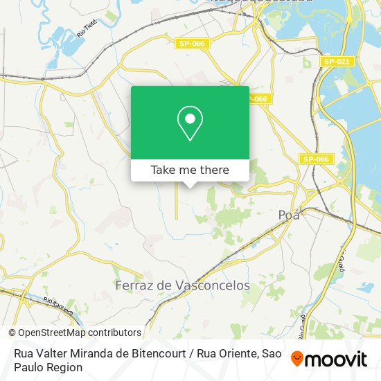 Mapa Rua Valter Miranda de Bitencourt / Rua Oriente