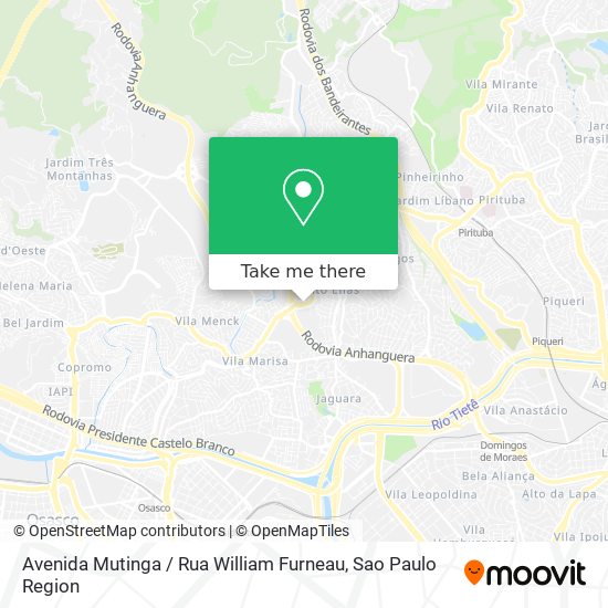 Avenida Mutinga / Rua William Furneau map