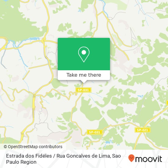 Mapa Estrada dos Fidéles / Rua Goncalves de Lima