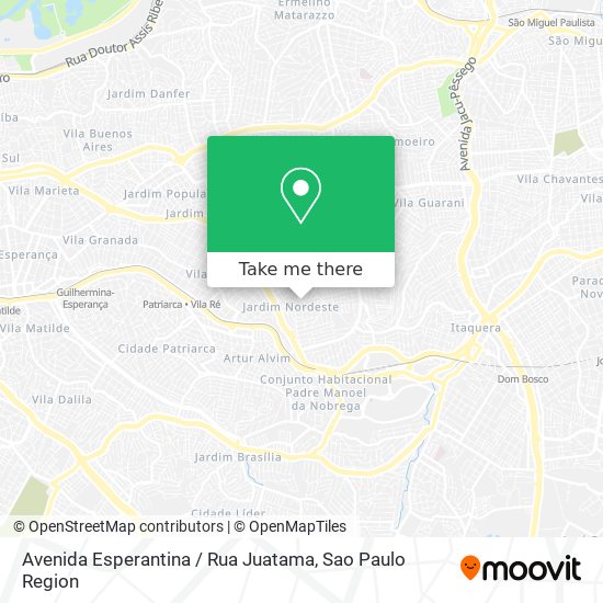 Mapa Avenida Esperantina / Rua Juatama