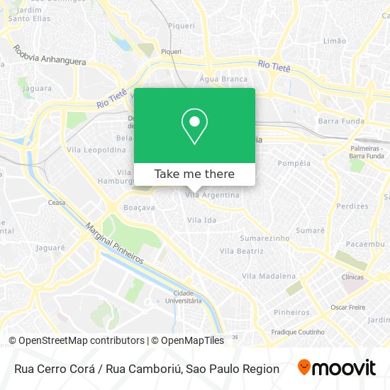 Mapa Rua Cerro Corá / Rua Camboriú