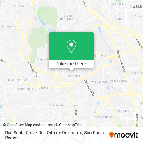 Mapa Rua Santa Cruz / Rua Oito de Dezembro