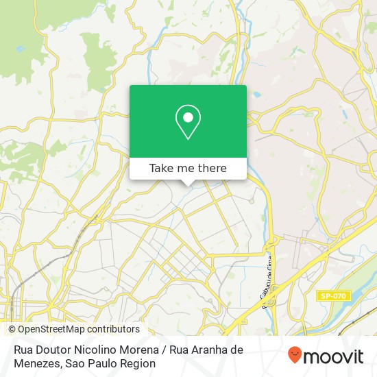 Mapa Rua Doutor Nicolino Morena / Rua Aranha de Menezes