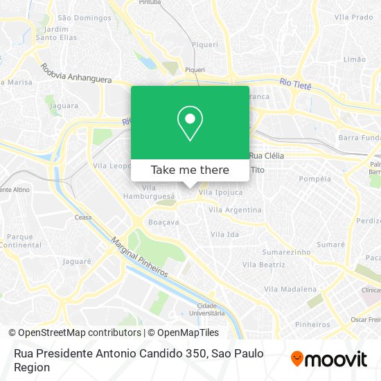 Mapa Rua Presidente Antonio Candido 350