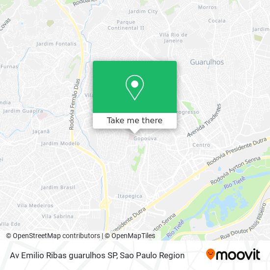 Mapa Av Emilio Ribas guarulhos SP