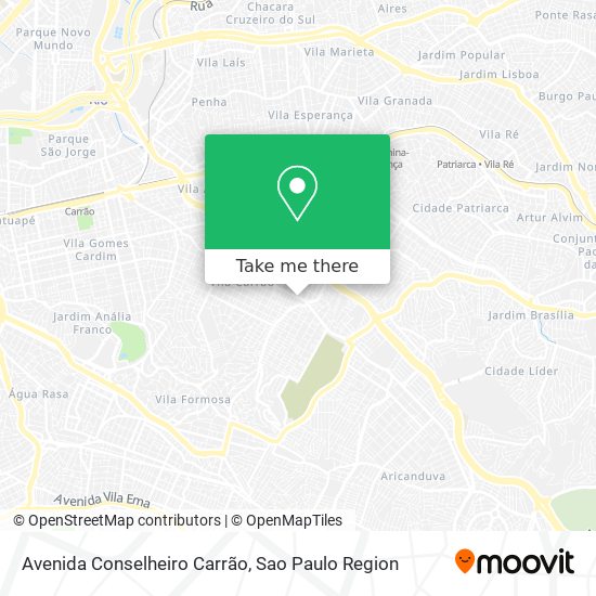 Mapa Avenida Conselheiro Carrão