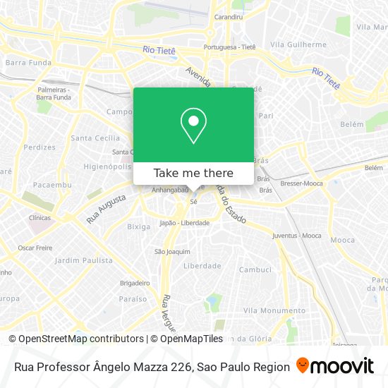 Mapa Rua Professor Ângelo Mazza 226