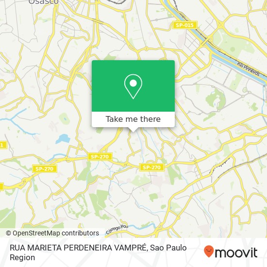 Mapa RUA MARIETA PERDENEIRA VAMPRÉ