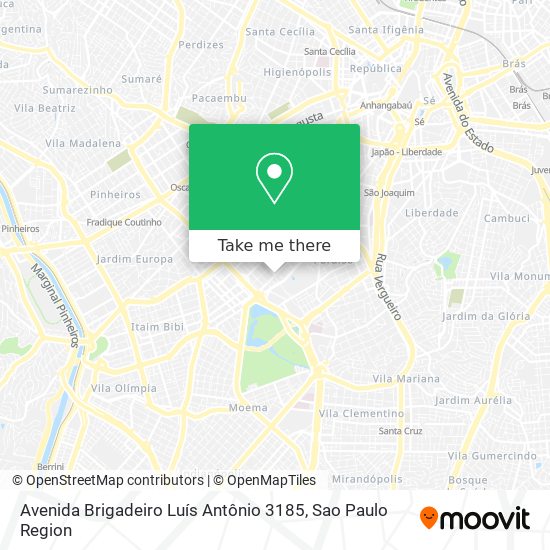 Mapa Avenida Brigadeiro Luís Antônio 3185