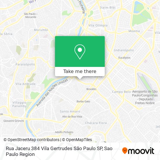 Mapa Rua Jaceru  384   Vila Gertrudes   São Paulo   SP