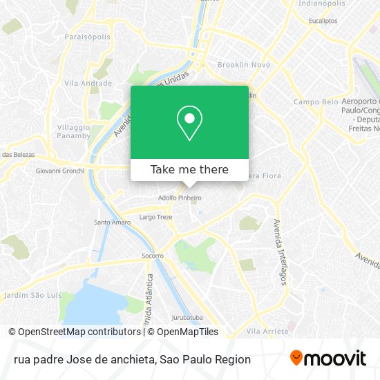 Mapa rua padre Jose de anchieta