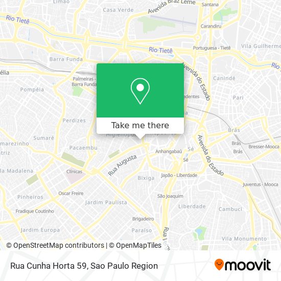 Mapa Rua Cunha Horta 59