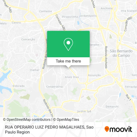 RUA OPERARIO LUIZ PEDRO MAGALHAES map