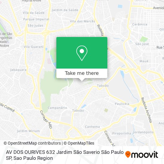 AV DOS OURIVES  632   Jardim São Saverio   São Paulo   SP map