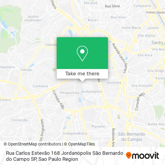 Rua Carlos Estevão  168   Jordanópolis   São Bernardo do Campo   SP map