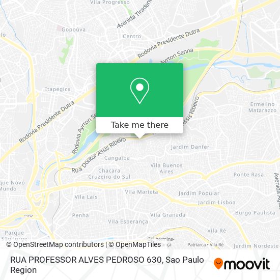Mapa RUA PROFESSOR ALVES PEDROSO  630
