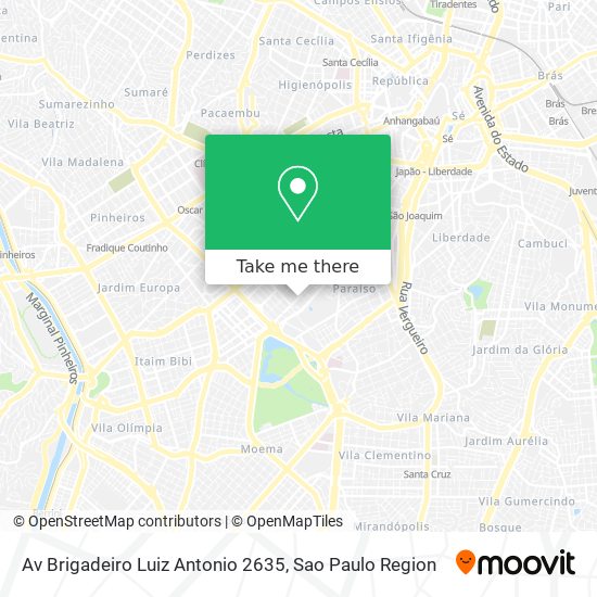 Mapa Av  Brigadeiro Luiz Antonio  2635