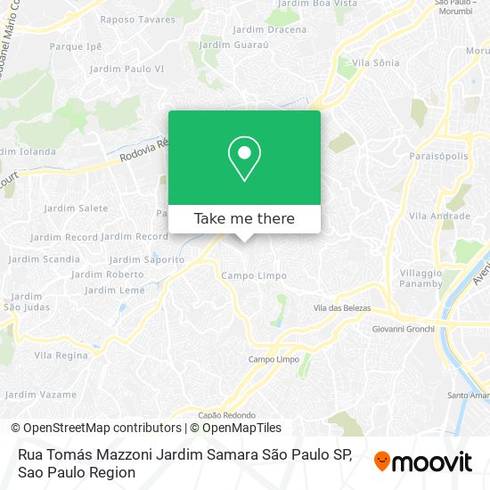 Rua Tomás Mazzoni   Jardim Samara  São Paulo   SP map