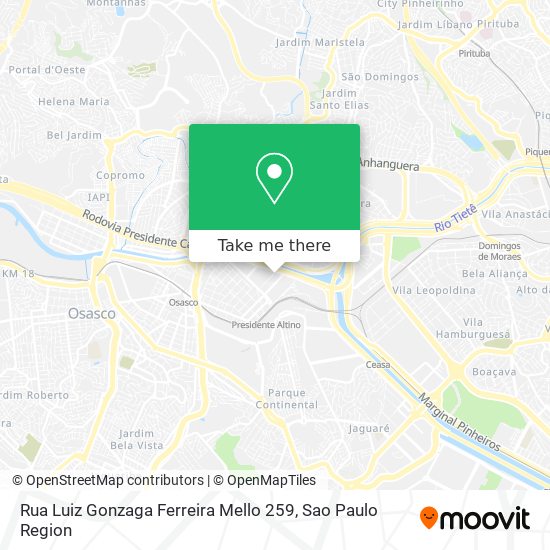 Mapa Rua Luiz Gonzaga Ferreira Mello 259