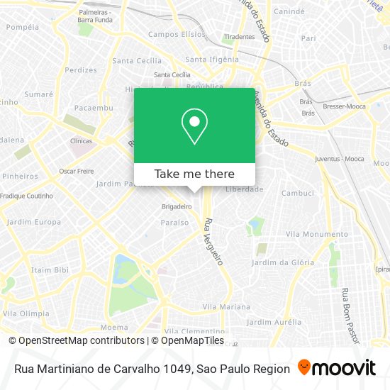 Mapa Rua Martiniano de Carvalho 1049