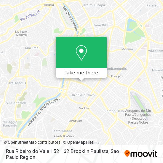 Mapa Rua Ribeiro do Vale  152 162   Brooklin Paulista