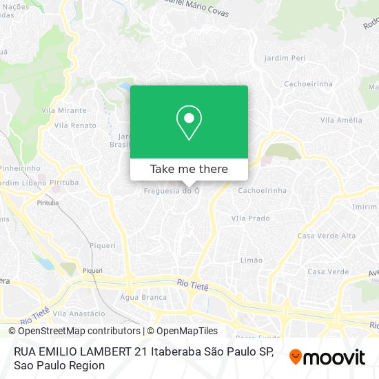 Mapa RUA EMILIO LAMBERT  21   Itaberaba   São Paulo   SP