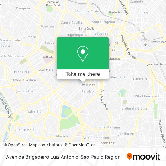 Avenida Brigadeiro Luiz Antonio map