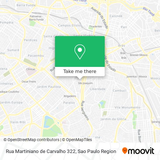 Mapa Rua Martiniano de Carvalho 322