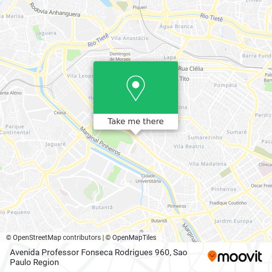 Mapa Avenida Professor Fonseca Rodrigues 960