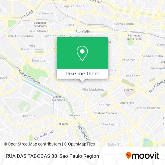 Mapa RUA DAS TABOCAS 80