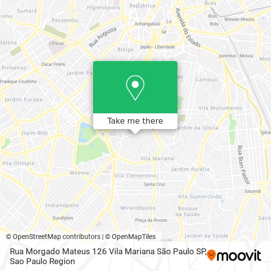 Mapa Rua Morgado Mateus  126   Vila Mariana   São Paulo   SP