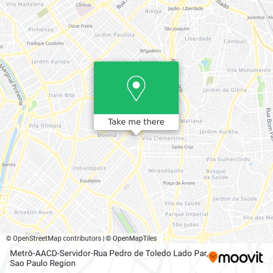 Metrô-AACD-Servidor-Rua Pedro de Toledo Lado Par map