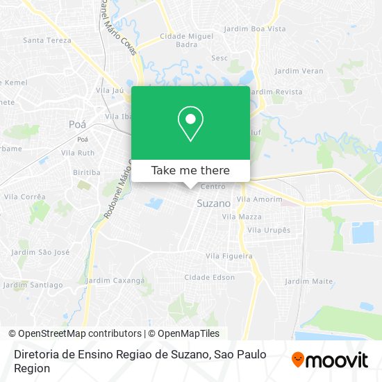 Diretoria de Ensino Regiao de Suzano map