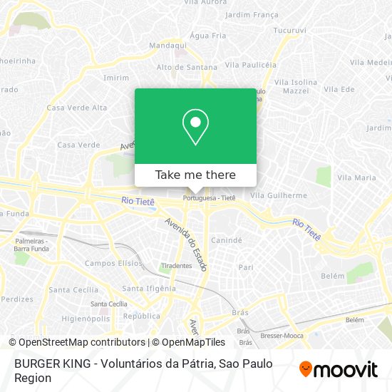 BURGER KING - Voluntários da Pátria map