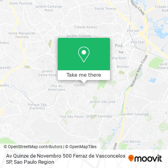 Mapa Av  Quinze de Novembro  500  Ferraz de Vasconcelos   SP