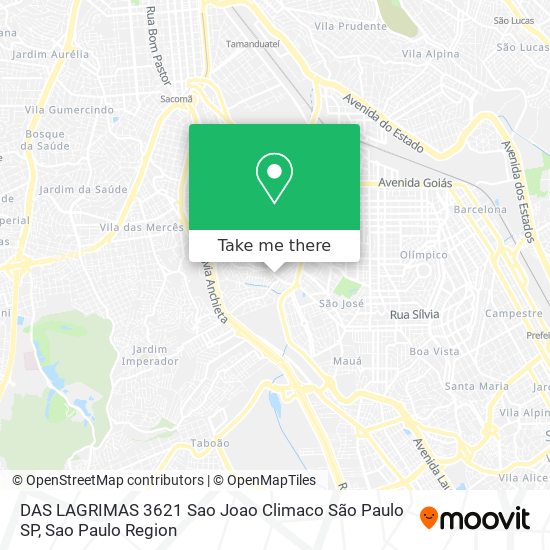 Mapa DAS LAGRIMAS  3621   Sao Joao Climaco   São Paulo   SP