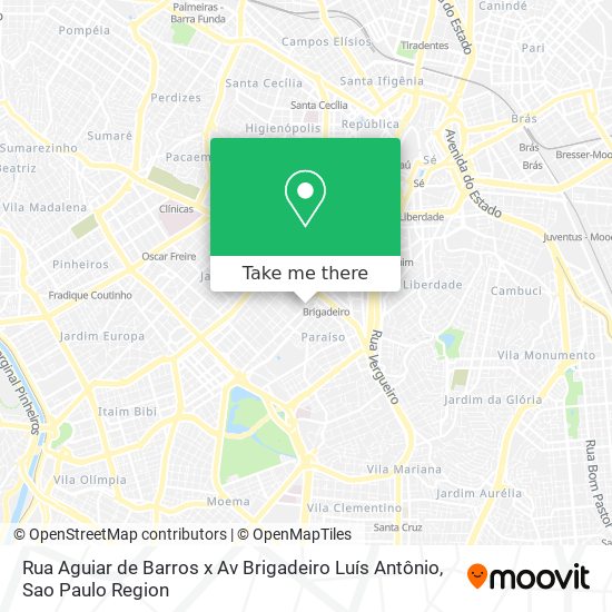 Rua Aguiar de Barros x Av  Brigadeiro Luís Antônio map