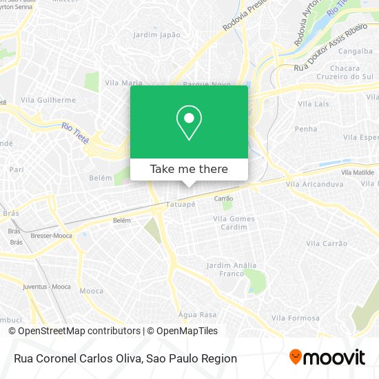 Mapa Rua Coronel Carlos Oliva