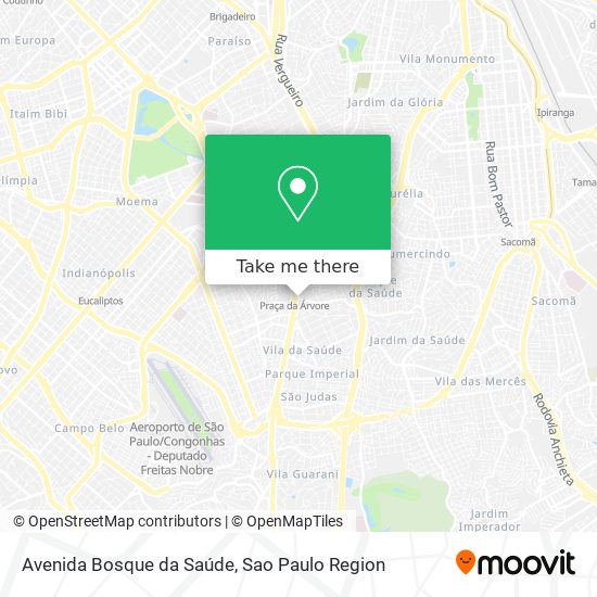 Mapa Avenida Bosque da Saúde