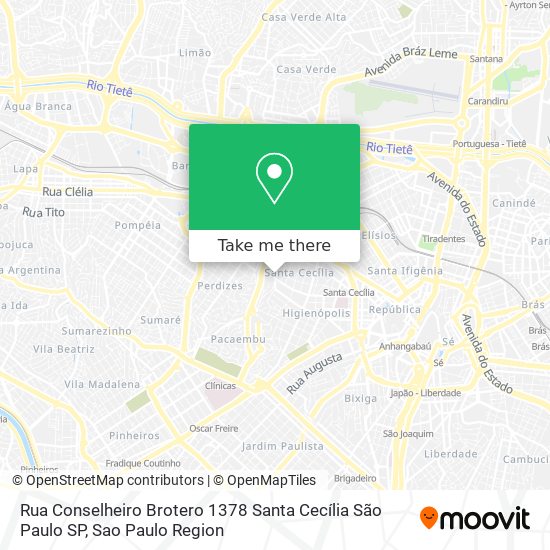 Mapa Rua Conselheiro Brotero  1378   Santa Cecília   São Paulo   SP