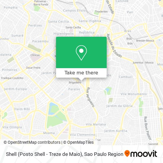 Mapa Shell (Posto Shell - Treze de Maio)