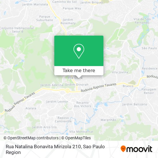 Mapa Rua Natalina Bonavita Mirizola 210