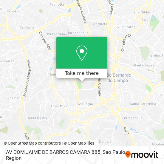 Mapa AV DOM JAIME DE BARROS CAMARA 885