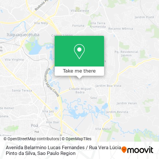 Mapa Avenida Belarmino Lucas Fernandes / Rua Vera Lúcia Pinto da Silva
