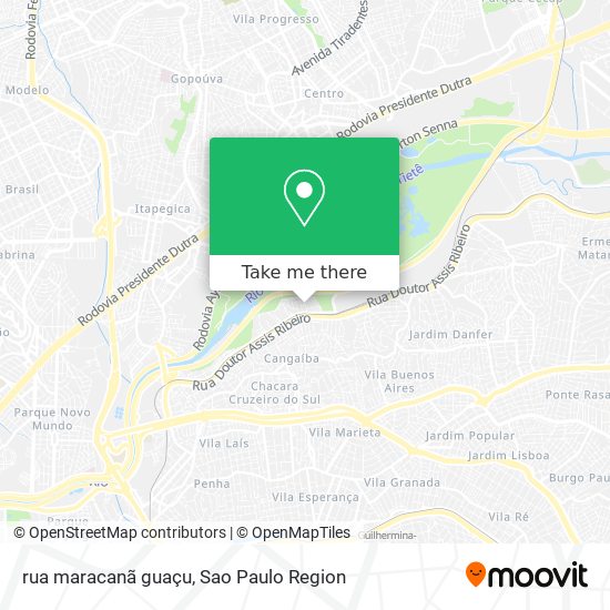 Mapa rua maracanã guaçu