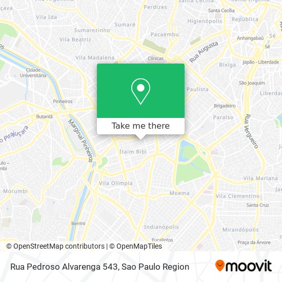 Mapa Rua Pedroso Alvarenga 543